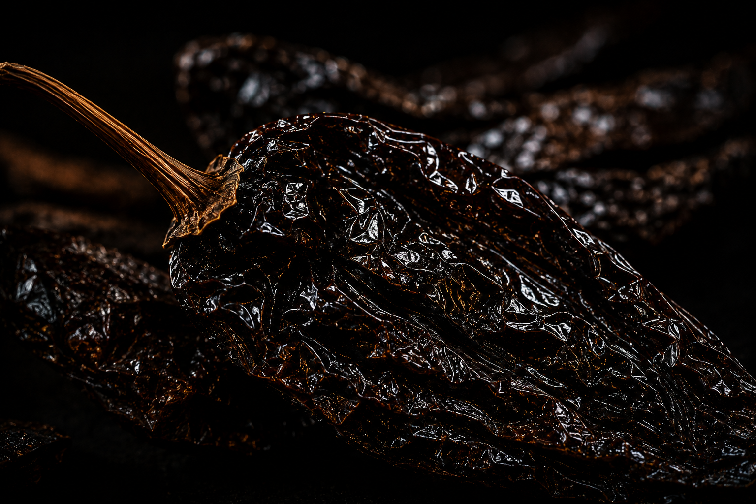 Dried chiles, macro detail